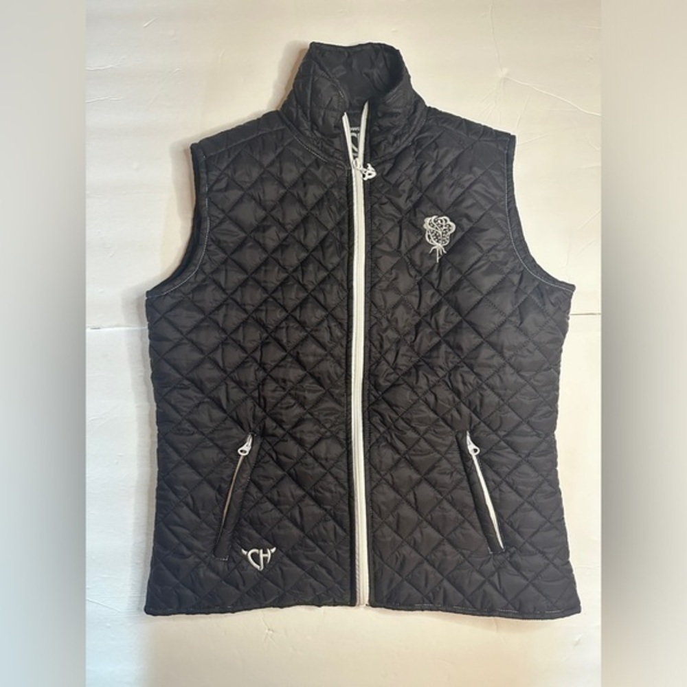 Cowgirl Hardware Rose Quilted Embroidered Lightweight Vest Size Medium
